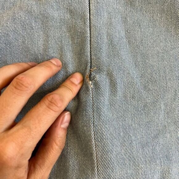 Y2K Patchwork Mini Denim Skirt Blue Jean Raw Hem Blueblush Blue Blush Size Small - Picture 6 of 8